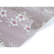 將圖片載入圖庫檢視器 Washable Japanese Kimono Fabric Bolt – Smoky Gray-Purple Floral Design with Chrysanthemum, Peony &amp; Cherry Blossoms – 13-Yard Polyester for Custom Kimono &amp; Sewing
