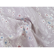 將圖片載入圖庫檢視器 Washable Japanese Kimono Fabric Bolt – Smoky Gray-Purple Floral Design with Chrysanthemum, Peony &amp; Cherry Blossoms – 13-Yard Polyester for Custom Kimono &amp; Sewing
