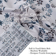 画像をギャラリービューアに読み込む, Washable Japanese Summer Kimono Fabric Bolt – Soft Grayish Blue with Bold Indigo Asanoha (Hemp Leaf) Pattern – Sheer 13-Yard Polyester for Custom Kimono &amp; Sewing

