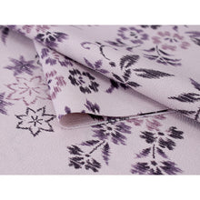 画像をギャラリービューアに読み込む, Washable Japanese Kimono Fabric Bolt – Soft Lavender with Pampas Grass, Bellflower &amp; Maple Motifs – Retro-Inspired 13-Yard Polyester for Custom Kimono &amp; Sewing
