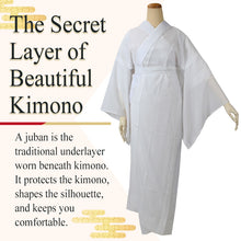 画像をギャラリービューアに読み込む, Breathable Bamboo Kimono Juban for Women – Washable Summer Kimono Undergarment, Ready-to-Wear White Ro Layer
