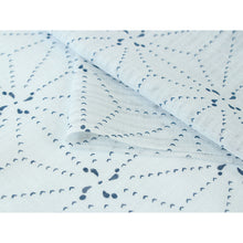 画像をギャラリービューアに読み込む, Washable Japanese Summer Kimono Fabric Bolt – Soft Grayish Blue with Bold Indigo Asanoha (Hemp Leaf) Pattern – Sheer 13-Yard Polyester for Custom Kimono &amp; Sewing
