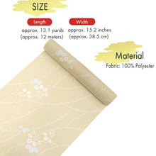画像をギャラリービューアに読み込む, Washable Japanese Kimono Fabric Bolt – Soft Ochre Hagi &amp; Snow-Ring Motif Design – 13-Yard Polyester for Custom Kimono &amp; Sewing
