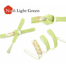 画像をギャラリービューアに読み込む, Silk Obijime Kimono Cord for Women, Flat Woven Design with Gold Thread, Peony Motif, Formal Japanese Kimono Accessory, 8 Colors, Made in Japan
