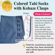 Load image into Gallery viewer, Men’s High-Stretch Tabi Socks with 5 Hooks – Comfortable Japanese Split-Toe Socks for Kimono &amp; Traditional Wear, M, L, 2L
