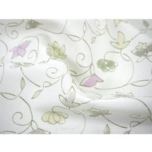 画像をギャラリービューアに読み込む, Washable Japanese Kimono Fabric Bolt – Light Gray with Soft Green &amp; Lavender Floral Arabesque – 13-Yard Polyester for Custom Kimono &amp; Sewing
