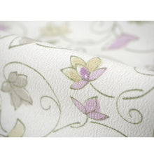 画像をギャラリービューアに読み込む, Washable Japanese Kimono Fabric Bolt – Light Gray with Soft Green &amp; Lavender Floral Arabesque – 13-Yard Polyester for Custom Kimono &amp; Sewing
