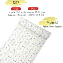 画像をギャラリービューアに読み込む, Washable Japanese Kimono Fabric Bolt – Off-White with Sky Blue &amp; Soft Lavender Floral Arabesque – 13-Yard Polyester for Custom Kimono &amp; Sewing
