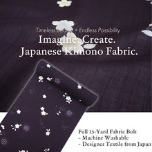 画像をギャラリービューアに読み込む, Washable Japanese Kimono Fabric Bolt – Deep Reddish Purple with Cherry Blossom Design – 13-Yard Sheer Summer Ro Polyester for Custom Kimono &amp; Sewing
