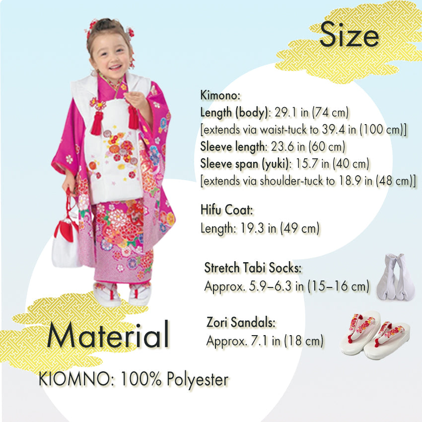 3-Year-Old girls Shichi-Go-San, Japanese Traditional KIDS Kimono 8