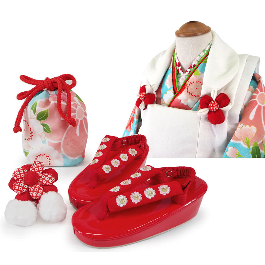Japanese Traditional KIDS Kimono 8-Piece Hifu Coat Set for Girls