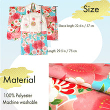 將圖片載入圖庫檢視器 Japanese Traditional KIDS Kimono 8-Piece Hifu Coat Set for Girls — Complete Ceremony Outfit for Photos, Festivals &amp; Gifts
