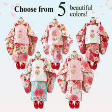 將圖片載入圖庫檢視器 Japanese Traditional KIDS Kimono 8-Piece Hifu Coat Set for Girls — Complete Ceremony Outfit for Photos, Festivals &amp; Gifts
