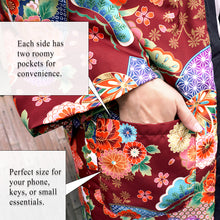 Load image into Gallery viewer, Reversible Women’s Hanten Jacket – Lightweight &amp; Cozy Japanese Kimono Haori Winter Jacket Coat Outerwear
