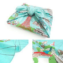 Load image into Gallery viewer, Tokyo Furoshiki Cloth – Retro Showa Tokyo &amp; Modern Tokyo Design, 100% Cotton, Large 38” Wrapping Cloth, Eco Bag &amp; Gift Wrap, Japanese Decor
