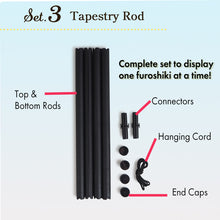 画像をギャラリービューアに読み込む, Festive Furoshiki Duo &amp; Tapestry Rod Set– Wall Art &amp; Gift-Wrap Combo, Cotton Wrapping Square 19.7 in × 19.7 in (50×50 cm), Christmas &amp; New Year Motifs,
