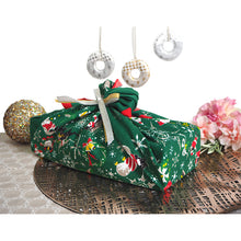画像をギャラリービューアに読み込む, Festive Furoshiki Duo &amp; Tapestry Rod Set– Wall Art &amp; Gift-Wrap Combo, Cotton Wrapping Square 19.7 in × 19.7 in (50×50 cm), Christmas &amp; New Year Motifs,
