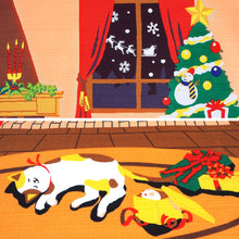 Load image into Gallery viewer, Calico Cat Seasonal Japanese Furoshiki – Lightweight Cotton Wrap Cloth for Gift Wrapping, Bento, and Home Décor | Autumn Leaves, Christmas, New Year, Moon Viewing, Halloween Designs
