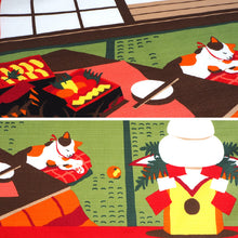 Load image into Gallery viewer, Calico Cat Seasonal Japanese Furoshiki – Lightweight Cotton Wrap Cloth for Gift Wrapping, Bento, and Home Décor | Autumn Leaves, Christmas, New Year, Moon Viewing, Halloween Designs
