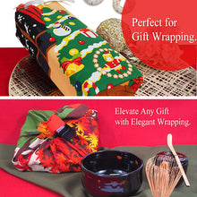 Load image into Gallery viewer, Calico Cat Seasonal Japanese Furoshiki – Lightweight Cotton Wrap Cloth for Gift Wrapping, Bento, and Home Décor | Autumn Leaves, Christmas, New Year, Moon Viewing, Halloween Designs
