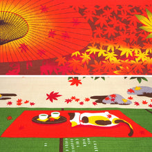 Load image into Gallery viewer, Calico Cat Seasonal Japanese Furoshiki – Lightweight Cotton Wrap Cloth for Gift Wrapping, Bento, and Home Décor | Autumn Leaves, Christmas, New Year, Moon Viewing, Halloween Designs
