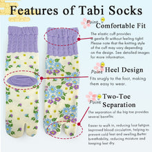 画像をギャラリービューアに読み込む, Women’s Japanese Tabi Socks – Split-Toe Cotton Blend, Traditional &amp; Floral Patterns, Comfortable Roomwear &amp; Kimono Accessory”
