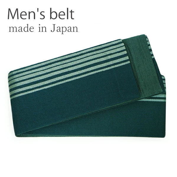 Men's belt ( green / stripe ) Tie it when you wear a yukata or kimono