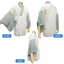將圖片載入圖庫檢視器 Men&#39;s Kimono Underwear 2 piece SET – Japanese Han-juban (Undershirt) &amp; Steteco Pants, Breathable Cotton, Lightweight Yukata/Kimono Innerwear, Traditional Summer Comfort, Navy, Gray, White base
