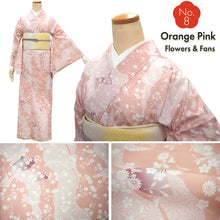 画像をギャラリービューアに読み込む, Women&#39;s Pre-Tailored Washable Hitoe Kimono – Dusty Tones, Unlined Single Layer, plovers, chrysanthemums, waves, and rabbits motifs

