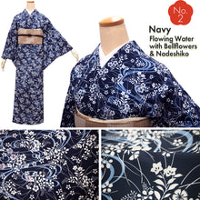 画像をギャラリービューアに読み込む, Women&#39;s Pre-Tailored Washable Hitoe Kimono – Dusty Tones, Unlined Single Layer, plovers, chrysanthemums, waves, and rabbits motifs
