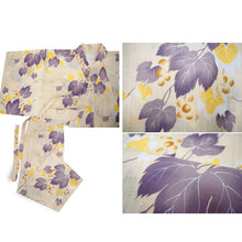 画像をギャラリービューアに読み込む, Easy-to-Wear Two-Piece Yukata for Women – Lightweight Japanese Summer Kimono Outfit, Beginner-Friendly, Lily, Grape Motif, Chrysanthemum, Camellia, Floral Pattern
