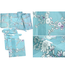 画像をギャラリービューアに読み込む, Easy-to-Wear Two-Piece Yukata for Women – Lightweight Japanese Summer Kimono Outfit, Beginner-Friendly, Lily, Grape Motif, Chrysanthemum, Camellia, Floral Pattern

