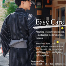 画像をギャラリービューアに読み込む, Men’s Kaku Obi Belt – Washable Modern Kimono &amp; Yukata Accessory, Geometric Pine Diamond Pattern, Reversible Japanese Sash, Casual &amp; Stylish
