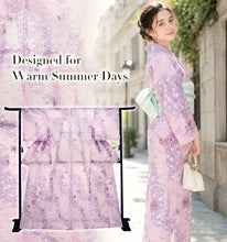 画像をギャラリービューアに読み込む, Washable Summer Kimono for Women – Lightweight Ro Kimono in Dusty Colors, Floral and geometric patterns, Ready-to-Wear Japanese Outfit
