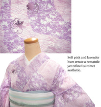 画像をギャラリービューアに読み込む, Washable Summer Kimono for Women – Lightweight Ro Kimono in Dusty Colors, Floral and geometric patterns, Ready-to-Wear Japanese Outfit
