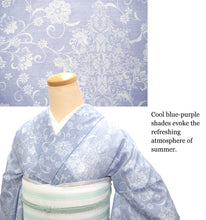 画像をギャラリービューアに読み込む, Washable Summer Kimono for Women – Lightweight Ro Kimono in Dusty Colors, Floral and geometric patterns, Ready-to-Wear Japanese Outfit

