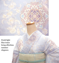 画像をギャラリービューアに読み込む, Washable Summer Kimono for Women – Lightweight Ro Kimono in Dusty Colors, Floral and geometric patterns, Ready-to-Wear Japanese Outfit
