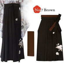 將圖片載入圖庫檢視器 Embroidered Japanese Hakama &amp; Matching Obi Set for Women – Soft Pastel Colors, Traditional Graduation &amp; Ceremony Style, Elegant Japanese Formal Wear
