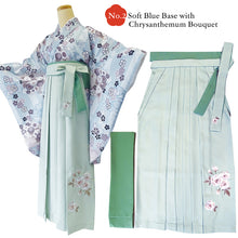 画像をギャラリービューアに読み込む, Japanese Washable Hakama &amp; Kimono Set for Women – 6-Piece Complete Graduation Outfit, Ready-to-Wear Traditional Japanese Clothing, Chrysanthemum, Peonies, Cherry blossoms, Floral pattern
