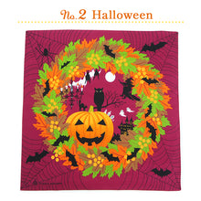 画像をギャラリービューアに読み込む, Seasonal Wreath Furoshiki – Cotton Wrapping Square 19.7 in × 19.7 in (50×50 cm), moon viewing, Halloween, Christmas Prints, Eco Gift Wrapper, Bento Wrap &amp; Decorative Cloth
