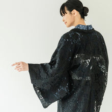 画像をギャラリービューアに読み込む, Haori - Lace Kimono Jacket for Women - Lightweight Sheer Midnight Black with Floral Lace Cardigan, The Ultimate Third Piece Layering Cover Up for Spring &amp; Summer
