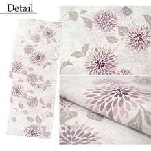 画像をギャラリービューアに読み込む, Women’s Cotton Yukata Kimono Robe – Lightweight Summer Japanese Kimono Robe, White base with muted pink chrysanthemums pattern, Traditional Festival Outfit
