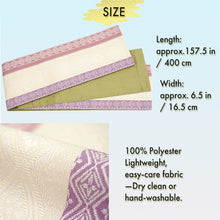 將圖片載入圖庫檢視器 Reversible Half-Width Obi Belt for Women – 2-in-1 Japanese Yukata &amp; Kimono Accessory, Floral &amp; Dot Designs, Lightweight Polyester
