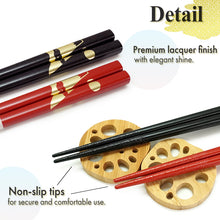 將圖片載入圖庫檢視器 Japanese Couple Chopsticks Set – His &amp; Hers Lucky Crane, Dragon, Mt. Fuji Designs | Wedding, Anniversary &amp; Birthday Gift | Made in Japan, Dishwasher Safe
