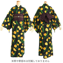 將圖片載入圖庫檢視器 Easy-Wear Cotton Yukata Dress Set for Women – 2-Piece Japanese Kimono Style (Top + Dress), firefly motif, Beginner-Friendly, Lightweight Cotton
