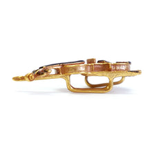 Load image into Gallery viewer, Handcrafted Japanese Obidome “Violin” – Elegant Pewter Kimono Accessory with Musical Motif – Depending on the arrangement Wear as Brooch or Scarf Clip
