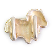 將圖片載入圖庫檢視器 Handcrafted Japanese Obidome “Year of the Horse” – Pewter Lucky Horse Ornament for Kimono, Depending on the arrangement Brooch, or Scarf Clip
