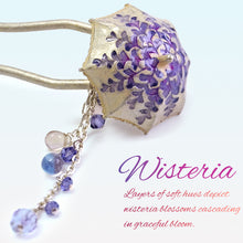 画像をギャラリービューアに読み込む, Japanese Handcrafted Kanzashi Hair Stick – “Wisteria Umbrella” Motif, Elegant Floral Hair Ornament for Kimono &amp; Modern Style
