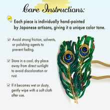 將圖片載入圖庫檢視器 Japanese Handcrafted Kanzashi Hair Stick – “Peacock Feather” Motif, Vibrant Artisan Hair Accessory for Kimono &amp; Modern Style
