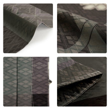 Load image into Gallery viewer, Men’s Khaki Haori Jacket with Geometric “Tanzaku” Stripe Pattern – Modern Japanese Kimono Outerwear
